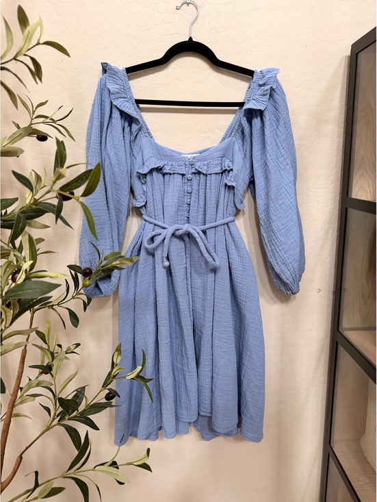 Apiece Apart Dresses & Skirts - Apiece Apart 100% Cotton Gauze Ruffle Long Sleeve Dress